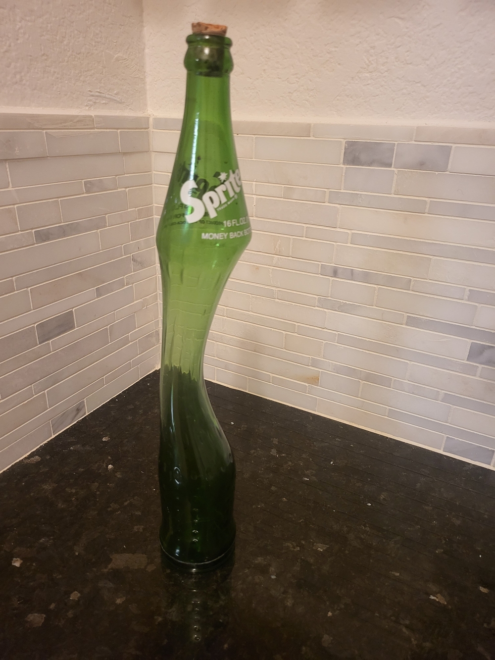 Rare Vintage Elongated Stretched Sprite Bottle Art  Sculpture Retro Coca Cola